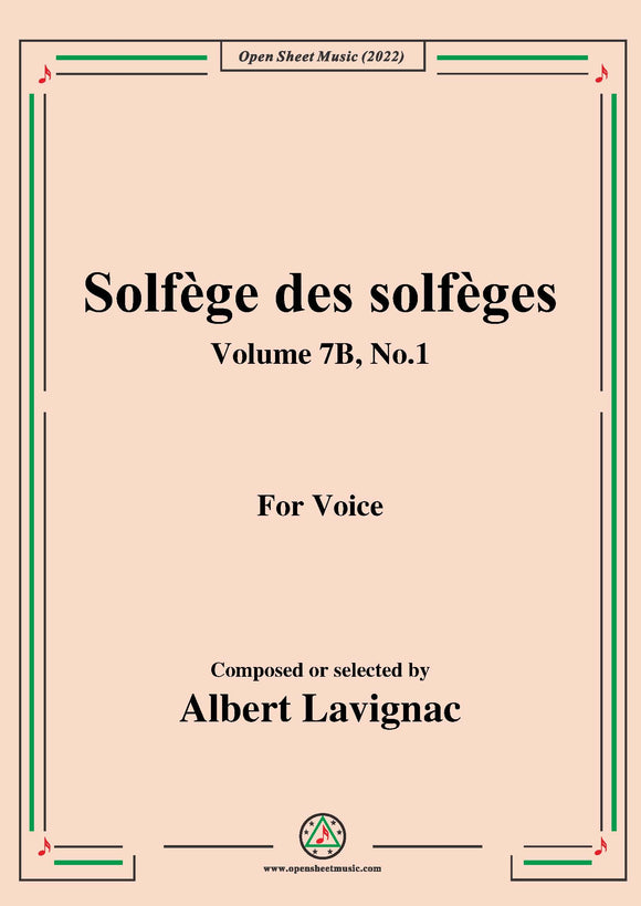 Lavignac-Solfege des solfeges,Volume 7B No.1,for Voice