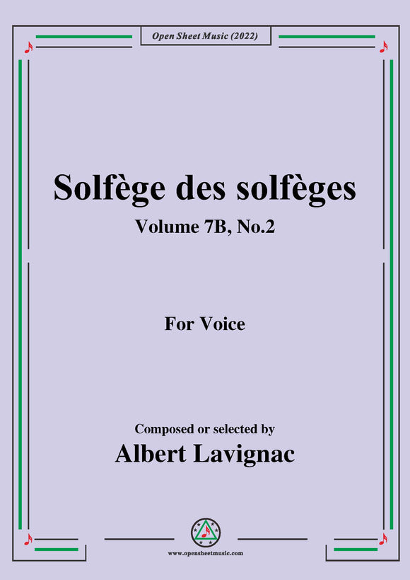Lavignac-Solfege des solfeges,Volume 7B No.2,for Voice