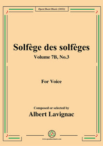 Lavignac-Solfege des solfeges,Volume 7B No.3,for Voice