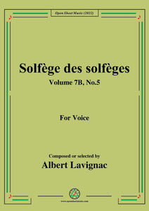 Lavignac-Solfege des solfeges,Volume 7B No.5,for Voice