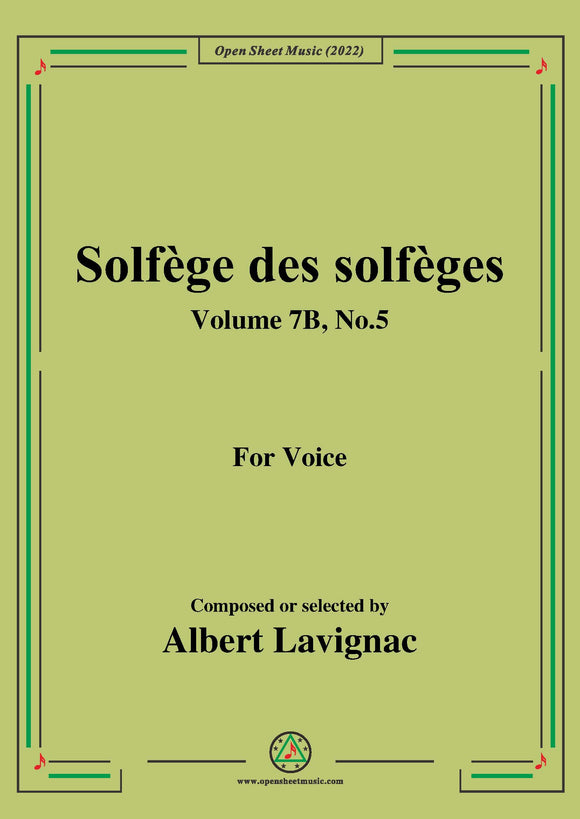 Lavignac-Solfege des solfeges,Volume 7B No.5,for Voice