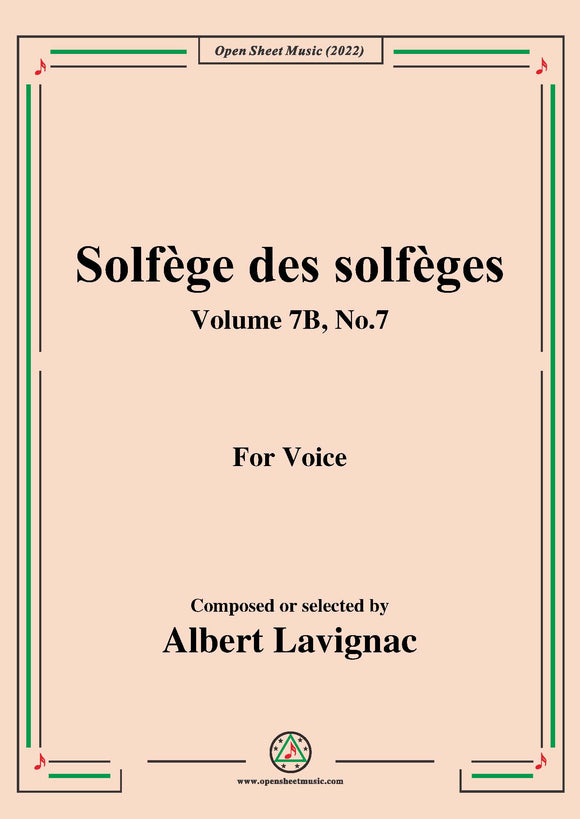 Lavignac-Solfege des solfeges,Volume 7B No.7,for Voice