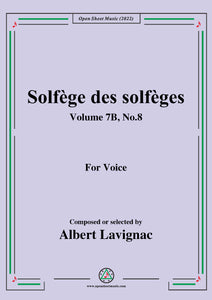 Lavignac-Solfege des solfeges,Volume 7B No.8,for Voice