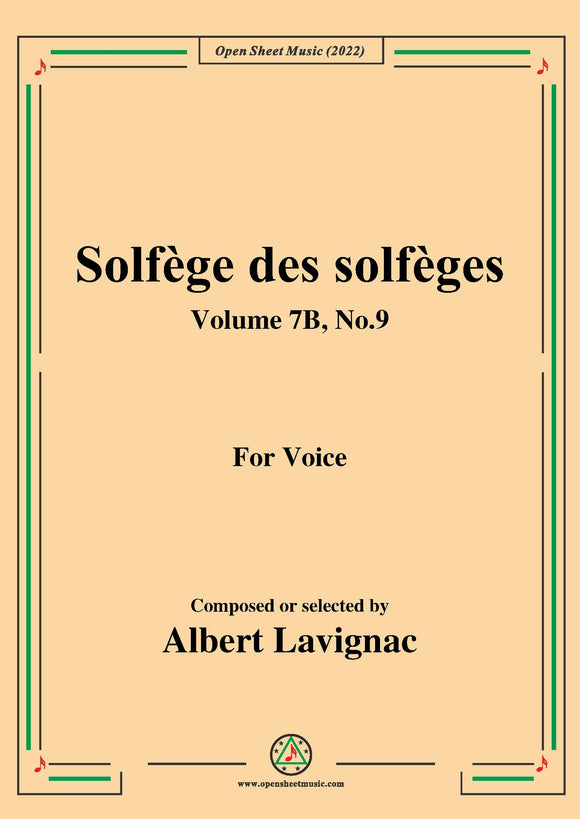 Lavignac-Solfege des solfeges,Volume 7B No.9,for Voice