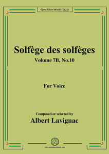 Lavignac-Solfege des solfeges,Volume 7B No.10,for Voice