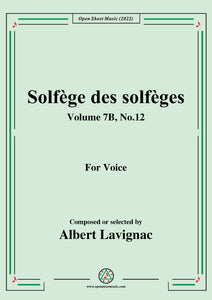 Lavignac-Solfege des solfeges,Volume 7B No.12,forVoice