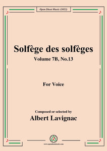 Lavignac-Solfege des solfeges,Volume 7B No.13,for Voice