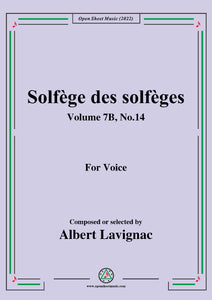 Lavignac-Solfege des solfeges,Volume 7B No.14,for Voice