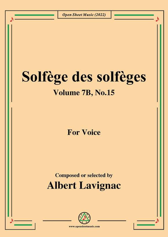 Lavignac-Solfege des solfeges,Volume 7B No.15,for Voice