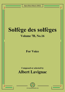 Lavignac-Solfege des solfeges,Volume 7B No.16,for Voice