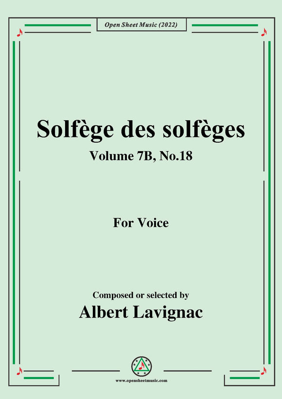 Lavignac-Solfege des solfeges,Volume 7B No.18,for Voice