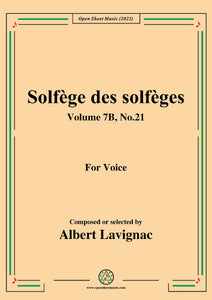 Lavignac-Solfege des solfeges,Volume 7B No.21,for Voice