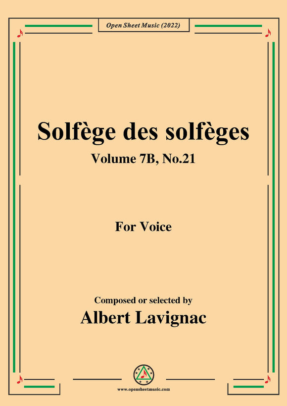 Lavignac-Solfege des solfeges,Volume 7B No.21,for Voice