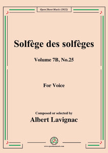 Lavignac-Solfege des solfeges,Volume 7B No.25,for Voice
