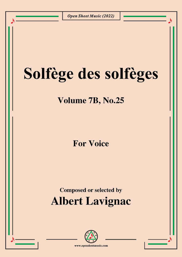 Lavignac-Solfege des solfeges,Volume 7B No.25,for Voice