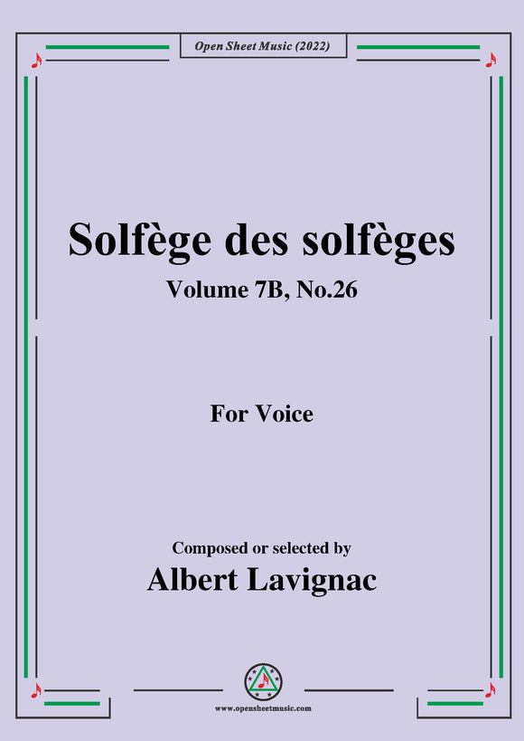 Lavignac-Solfege des solfeges,Volume 7B No.26,for Voice
