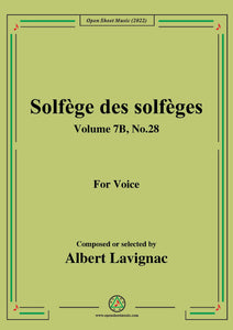 Lavignac-Solfege des solfeges,Volume 7B No.28,for Voice