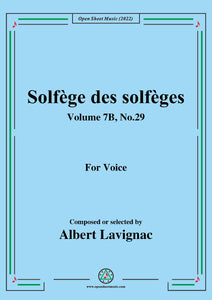 Lavignac-Solfege des solfeges,Volume 7B No.29,for Voice