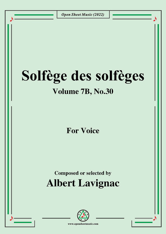 Lavignac-Solfege des solfeges,Volume 7B No.30,for Voice