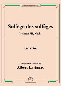 Lavignac-Solfege des solfeges,Volume 7B No.31,for Voice