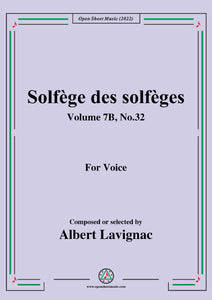 Lavignac-Solfege des solfeges,Volume 7B No.32,for Voice