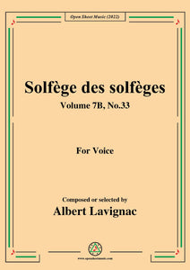 Lavignac-Solfege des solfeges,Volume 7B No.33,for Voice