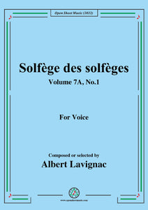 Lavignac-Solfege des solfeges,Volume 7A No.1,for Voice