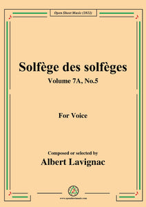 Lavignac-Solfege des solfeges,Volume 7A No.5,for Voice