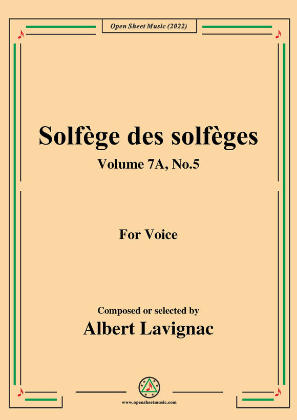 Lavignac-Solfege des solfeges,Volume 7A No.5,for Voice