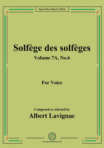 Lavignac-Solfege des solfeges,Volume 7A No.6,for Voice