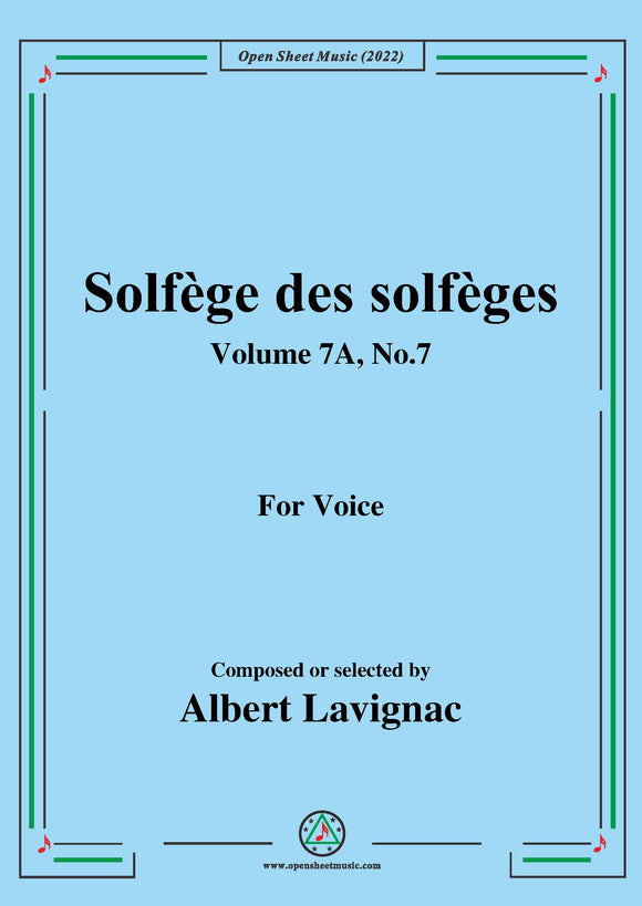 Lavignac-Solfege des solfeges,Volume 7A No.7,for Voice