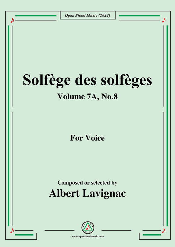 Lavignac-Solfege des solfeges,Volume 7A No.8,for Voice