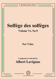 Lavignac-Solfege des solfeges,Volume 7A No.9,for Voice