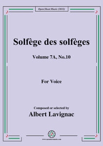 Lavignac-Solfege des solfeges,Volume 7A No.10,for Voice