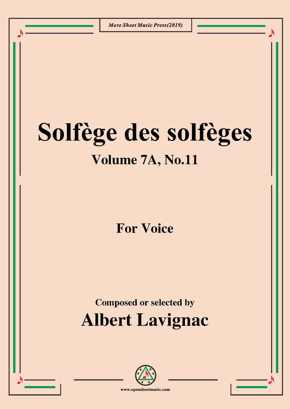 Lavignac-Solfege des solfeges,Volume 7A No.11,for Voice