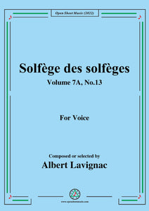 Lavignac-Solfege des solfeges,Volume 7A No.13,for Voice
