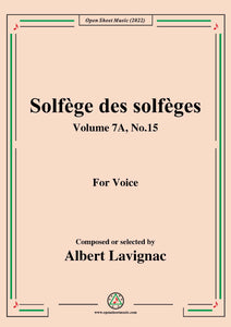 Lavignac-Solfege des solfeges,Volume 7A No.15,for Voice