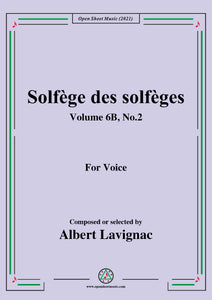 Lavignac-Solfege des solfeges,Volume 6B No.2,for Voice