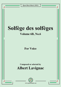 Lavignac-Solfege des solfeges,Volume 6B No.6,for Voice