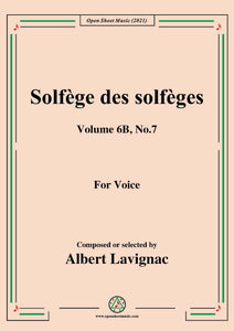Lavignac-Solfege des solfeges,Volume 6B No.7,for Voice