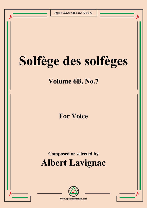 Lavignac-Solfege des solfeges,Volume 6B No.7,for Voice