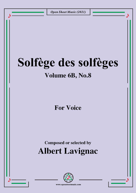 Lavignac-Solfege des solfeges,Volume 6B No.8,for Voice