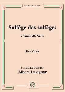 Lavignac-Solfege des solfeges,Volume 6B No.13,for Voice