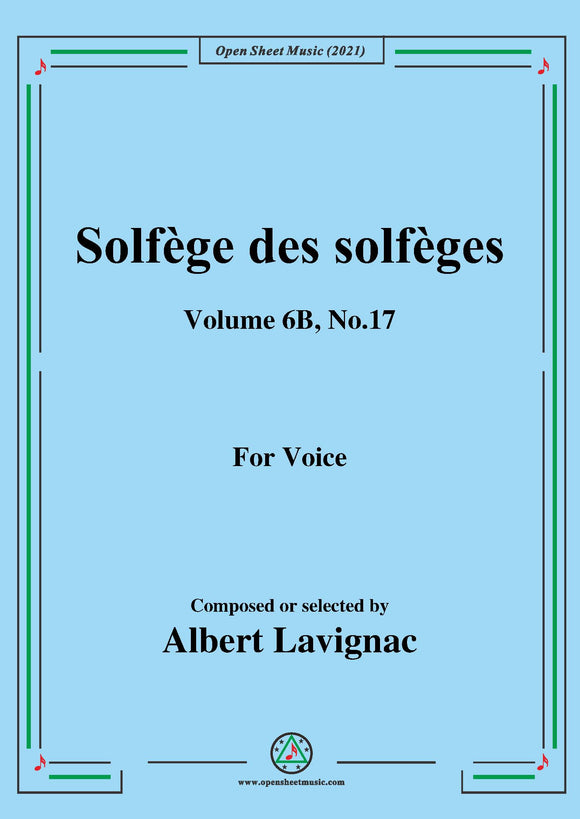 Lavignac-Solfege des solfeges,Volume 6B No.17,for Voice