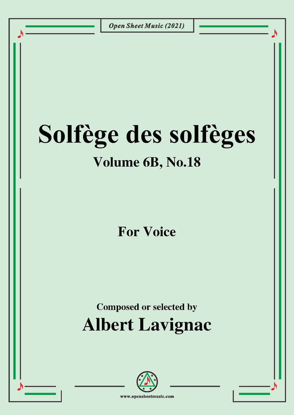 Lavignac-Solfege des solfeges,Volume 6B No.18,for Voice
