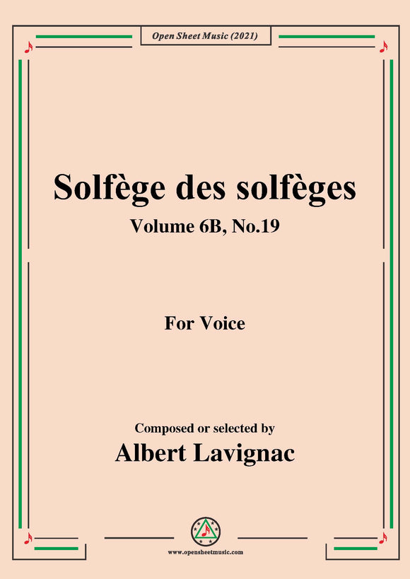 Lavignac-Solfege des solfeges,Volume 6B No.19,for Voice
