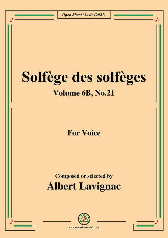Lavignac-Solfege des solfeges,Volume 6B No.21,for Voice