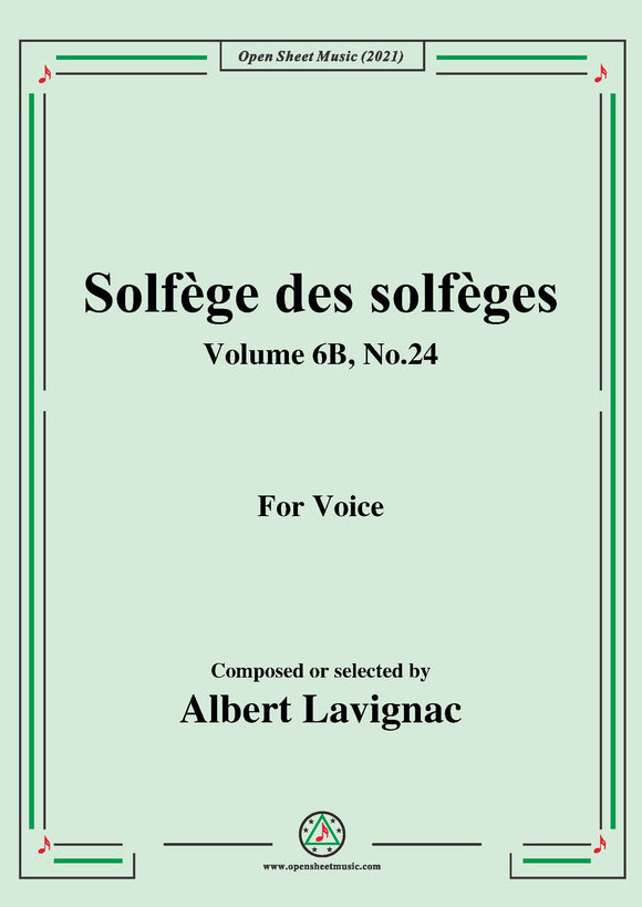 Lavignac-Solfege des solfeges,Volume 6B No.24,for Voice