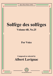 Lavignac-Solfege des solfeges,Volume 6B No.25,for Voice