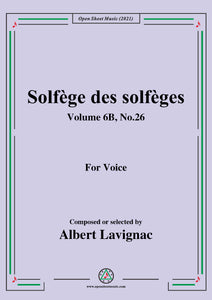 Lavignac-Solfege des solfeges,Volume 6B No.26,for Voice